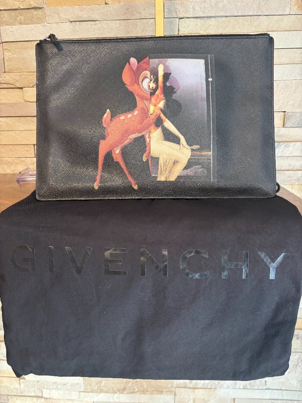 Authentic Givenchy x Disney Bambi Clutch Pouch Bag W/ Dust Bag